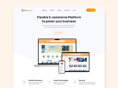 Simplifying Business Process of Waft Commerce with Redesign ecommerce hero banner hero section homepage redesign uiux webpage website design