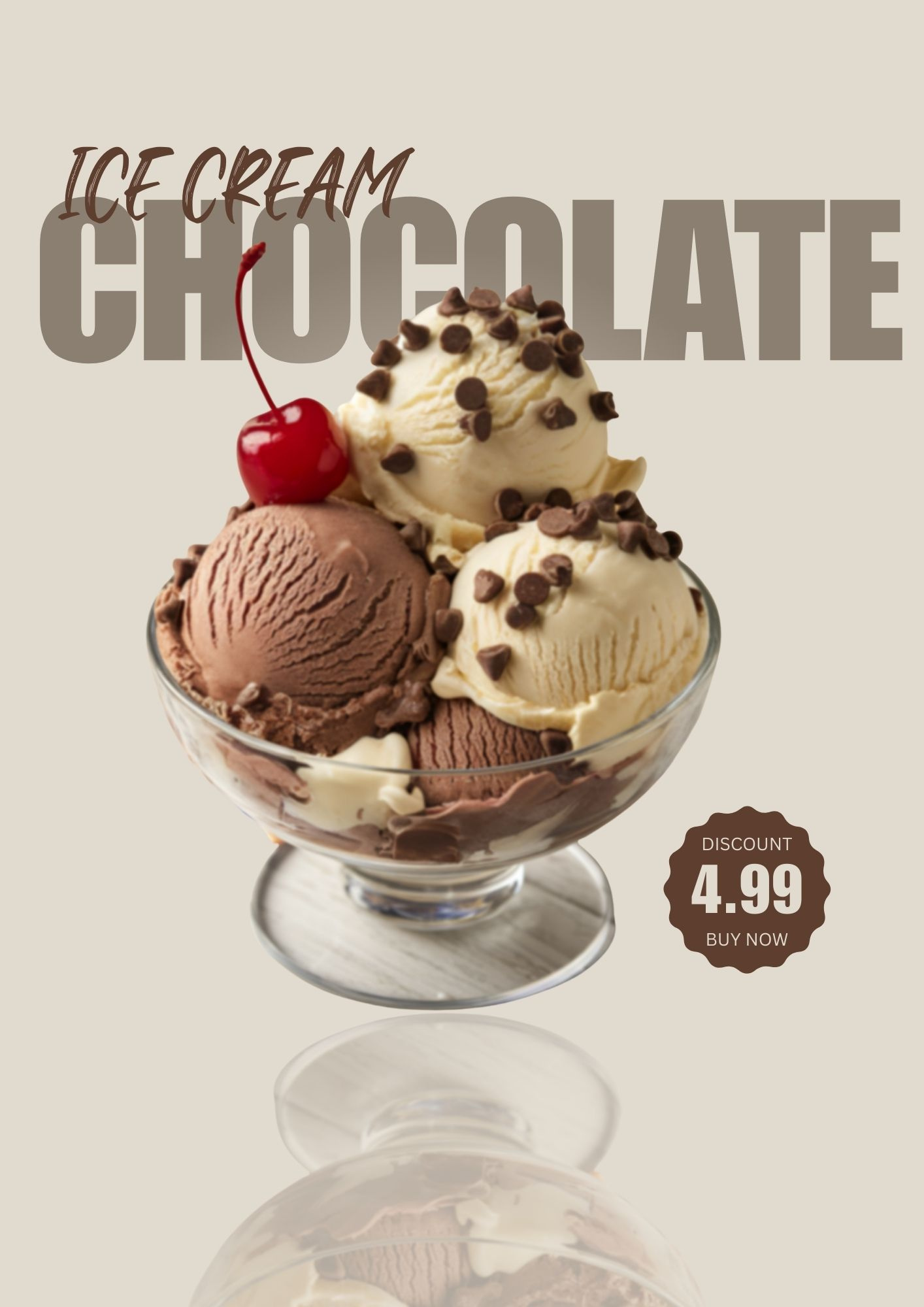 Chocolate Icecream poster on Canva branding canva canva designs canva expert canva posters canva pro captivatingdesign chocolate icecream design gohighlevel graphic design highconversion ice cream poster marketing motion graphics sales