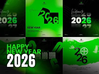 Happy new year post design 2026 branding graphic design happynewyear poster design