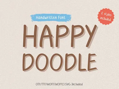 Handwritten Font – Happy Doodle calligraphy font handwriting font handwritten font retro font school font typeface typography