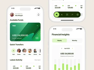 Fintech Mobile App - Finance Dashboard UI app design banking app clean ui dashboard design digital banking finance app financial app fintech interface mobile ui money management payment app product design ui design ui ux design ux design wallet app