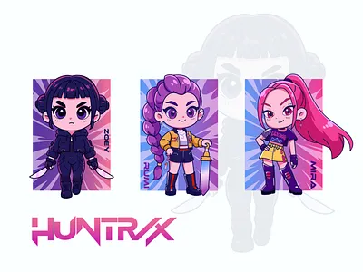 Chibi K-Pop Demon Hunters Fanart chibi fanart graphic design illustration kpopdemonhunters