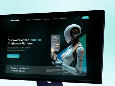 AI Robotics Platform Landing Page ai ai platform artificial intelligence automation dark ui dashboard design deep learning futuristic design interaction design landing page design machine learning modern web product design robotics saas landing page startup website tech website ui design ux design web design