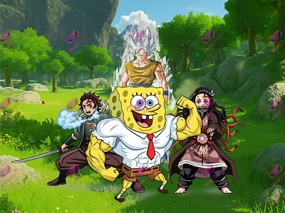 Logo & characters design 3d artwork commsion graphic design spongebob ui
