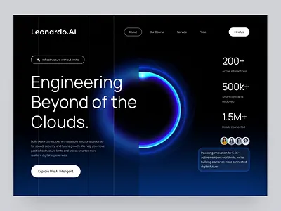 AI-Powered Cloud Engineering Landing page ai ai platform animation artificial intelligence cloud enterprise landing page saas startup tech ui design web app web design