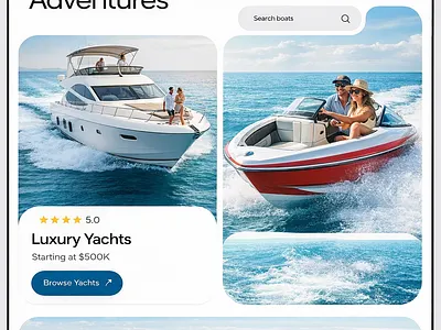 Marina - Find the perfect boat for your adventures boat branding figma modern ui ux web design webiste yacht