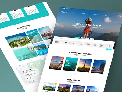 Travel & Tourism Booking Website UI adventure travel booking website branding destination website flight booking landing page modern website responsive design tour booking tourism website travel app travel booking travel ui travel website ui design user experience ux design vacation website web design website ui