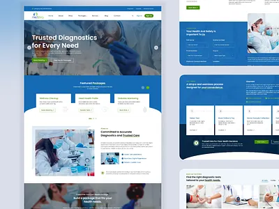 Medziva – Diagnostics & Healthcare Website UI branding clean design diagnostics website health platform health tech healthcare ui healthcare website hospital website laboratory website medical services medical website medziva modern website online booking patient care responsive design ui design ux design web design website ui