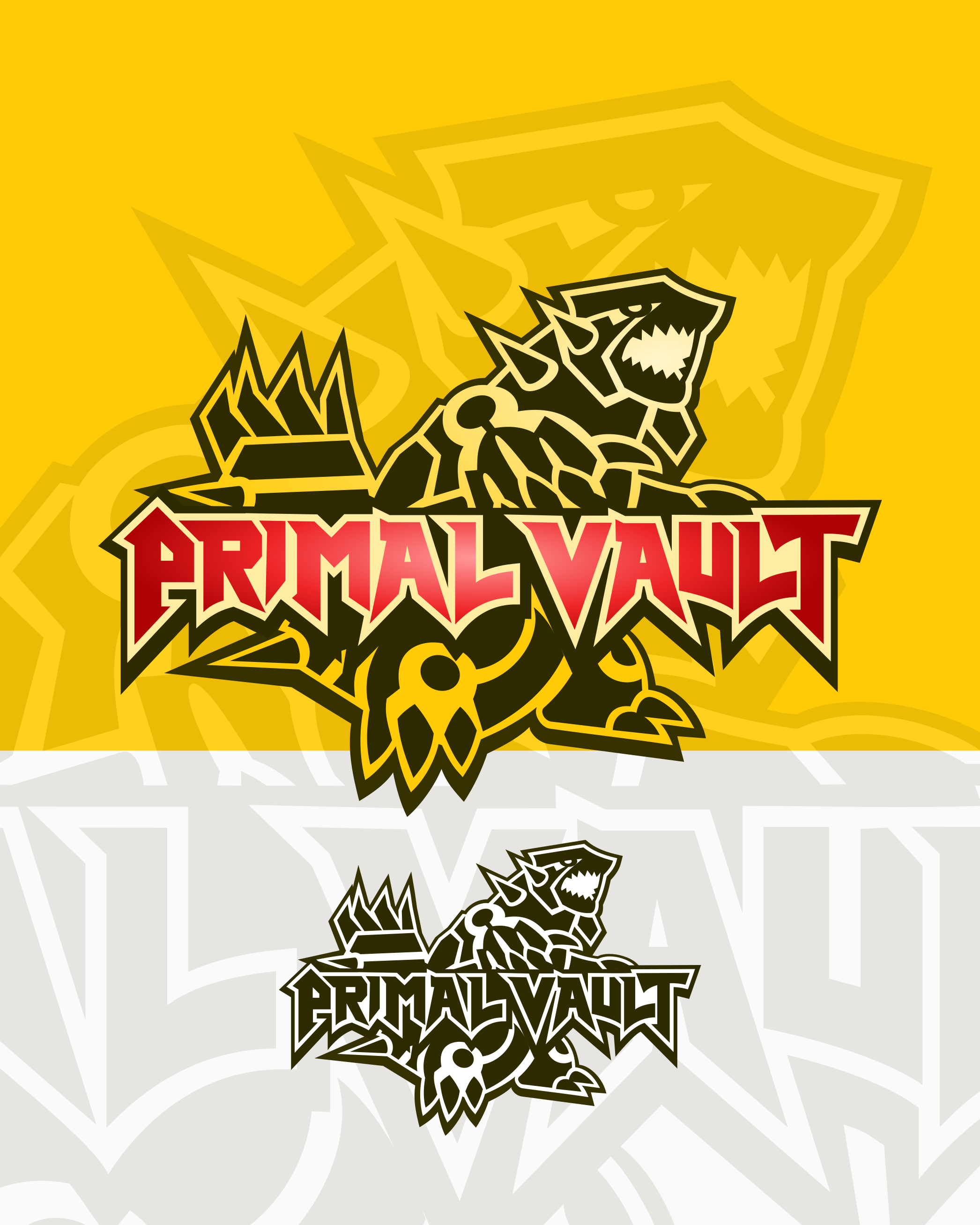 Logo Design for The Primal Vault branding commission design freelance work graphic design groudon logo logo design logo design branding logo designer pokemon pokemon tcg vector