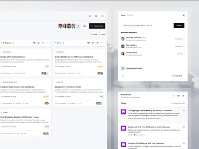Taskque - Card Modal Task Management Dashboard card crm dashboard management dashoard modal task management team team management ui uigo ux website
