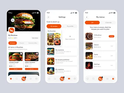 Moulinex: Your Ultimate Kitchen Companion Mobile App android app design branding delivery food delivery app food ordering app foodapp foodie ios kitchen mealprep minimalist mobile mobile app mobile app design nutrition product design recipe restaurant uiux