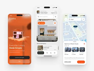 Real Estate App UX/UI Design ai app design application design b2b booking hotel ios app design luxury hotel luxury real estate maps mobile mobile app property property finder property listing proptech real estate real estate startup room