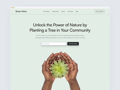 Grow Your Impact, Plant a Tree 3d clean daily ui dailyui design elegant figma flat graphic design green illustration inspiration landing page minimal minimalist plant storytelling typography ui ux