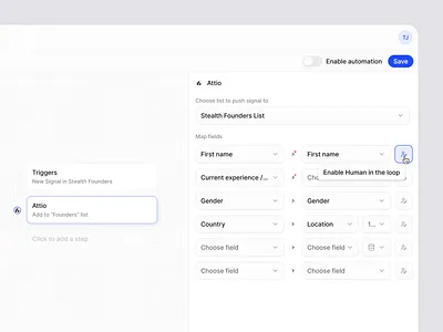 AI Startup Workflow Builder Field Mapping ai startup field mapping integration mapping map fields react flow workflow workflow builder