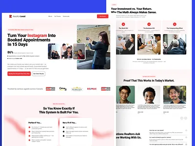 RealtorLead Website Design landing page design realestate website realestate website design