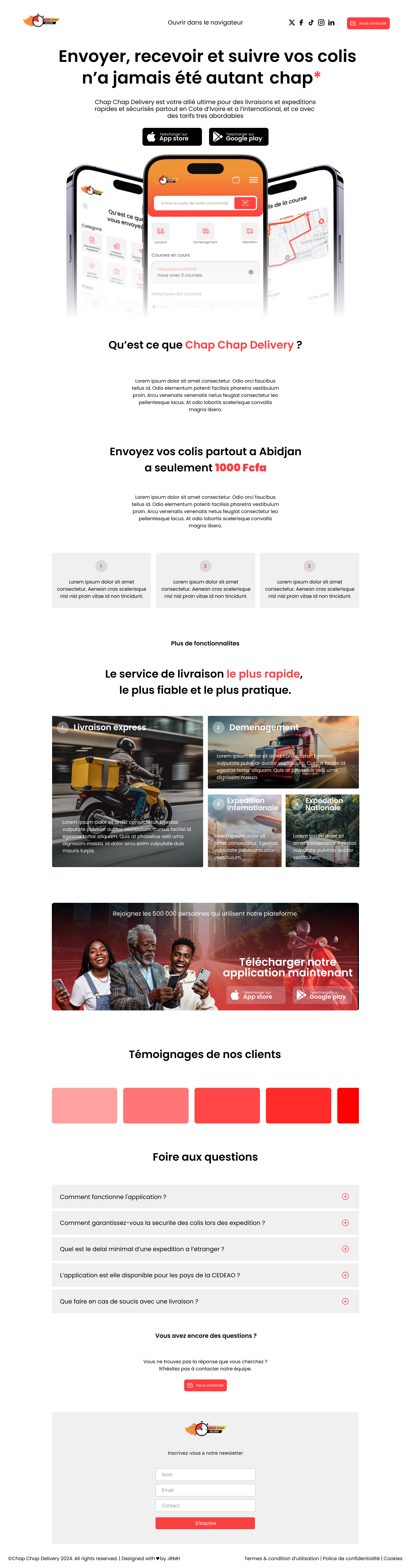 Chap Chap Delivery - Landing page ui
