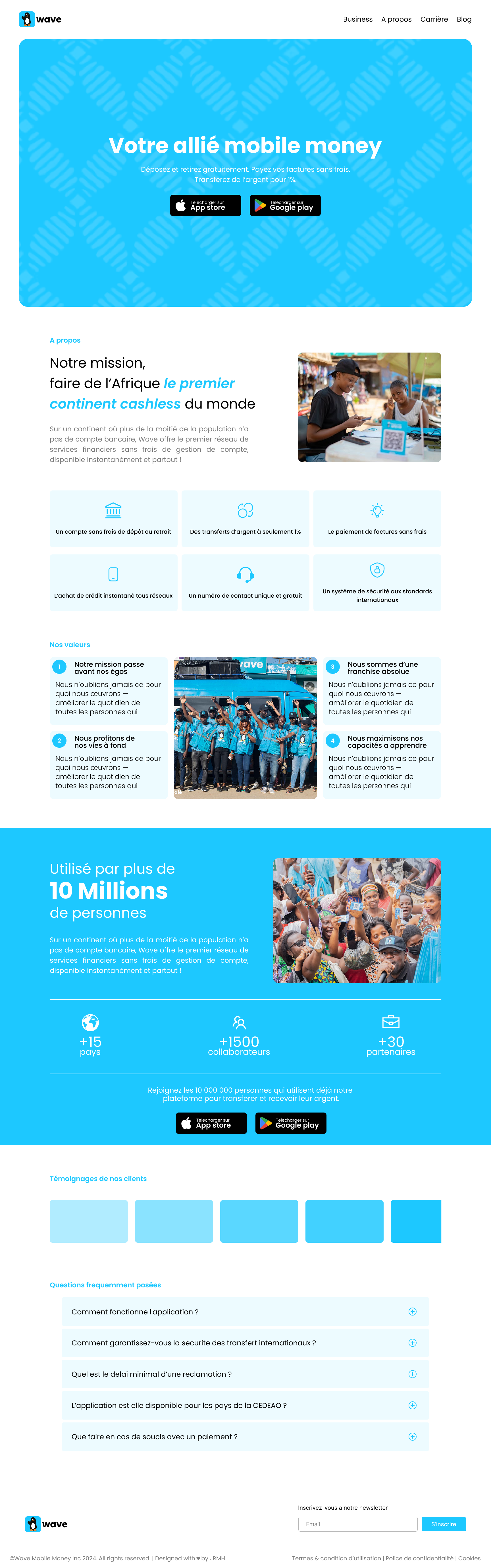 Wave - website rebrand ui
