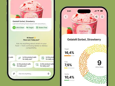 AI Food & Nutrition Analysis Mobile App ai app ai design android app design app ui data vusuzlization digital health food tech health app ios app ios design mobile app mobile app design modern ui nutrition app product design ui design wellness app