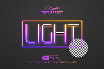 Text Effect Neon Light Colorful Style 3d design disco editable effect font illustration letter lettering light modern neon party style text type typography