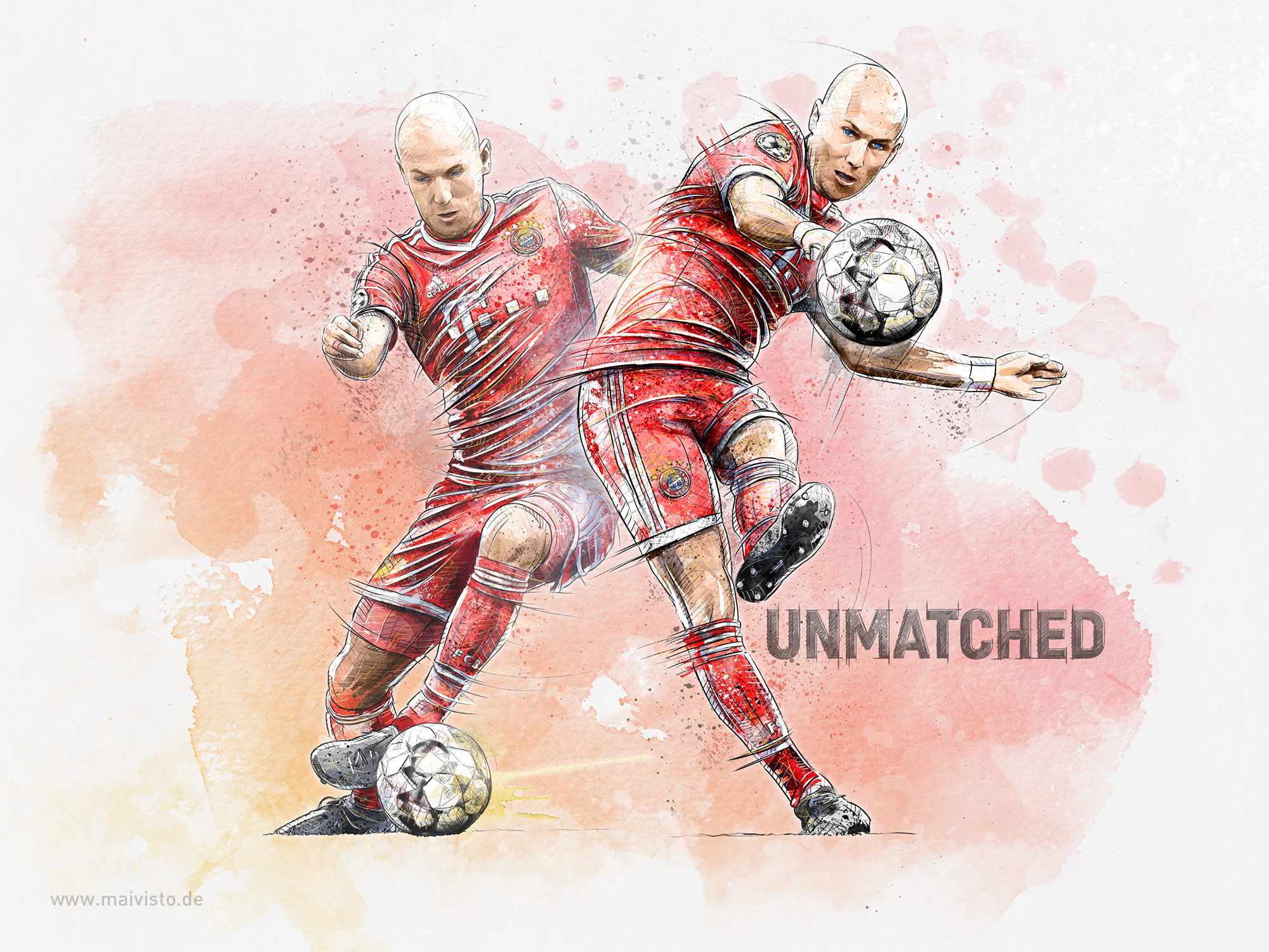 UNMATCHED — FC Bayern Munich Illustration Series (Arjen Robben) digital art drawing football football illustration illustration photoshop sports illustration wacom