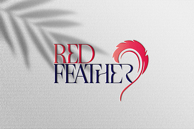 Red Feather Logo Concept Design illustration logo typography