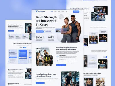 Modern Fitness & Gym Landing Page UI/UX Design exersicce fitness landing page fitness service website fitness website gym gymnastic health landing page mordern gym mordern landing page sports uiux web design white background work out landing page yoga