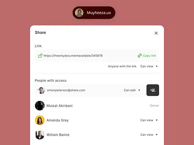 Share Document documentlink figma modaldesign peoplewithaccess sharedocument