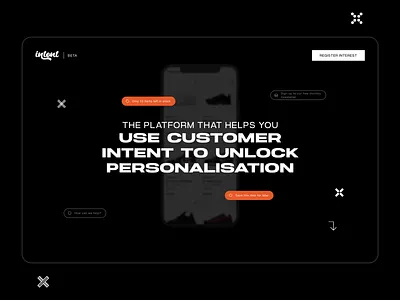 Intent black dark darkui desktop ecommerce orange ui ux web website white