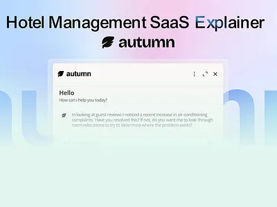 AUTUMN — AI-Native Hotel Operating System (Investor Pitch Video) ai animation branding demo video explainer video hotel software investment investor pitch marketing motion graphics mvp pre product product design product visualization saas saas video sales pitch silicom startup