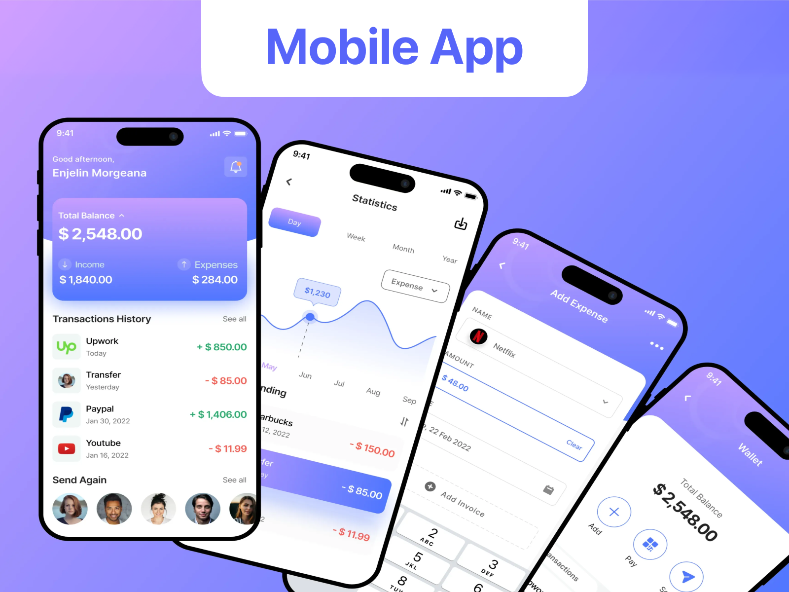 Example of Mobile App UI/UX Design · Finance & Expense Tracker