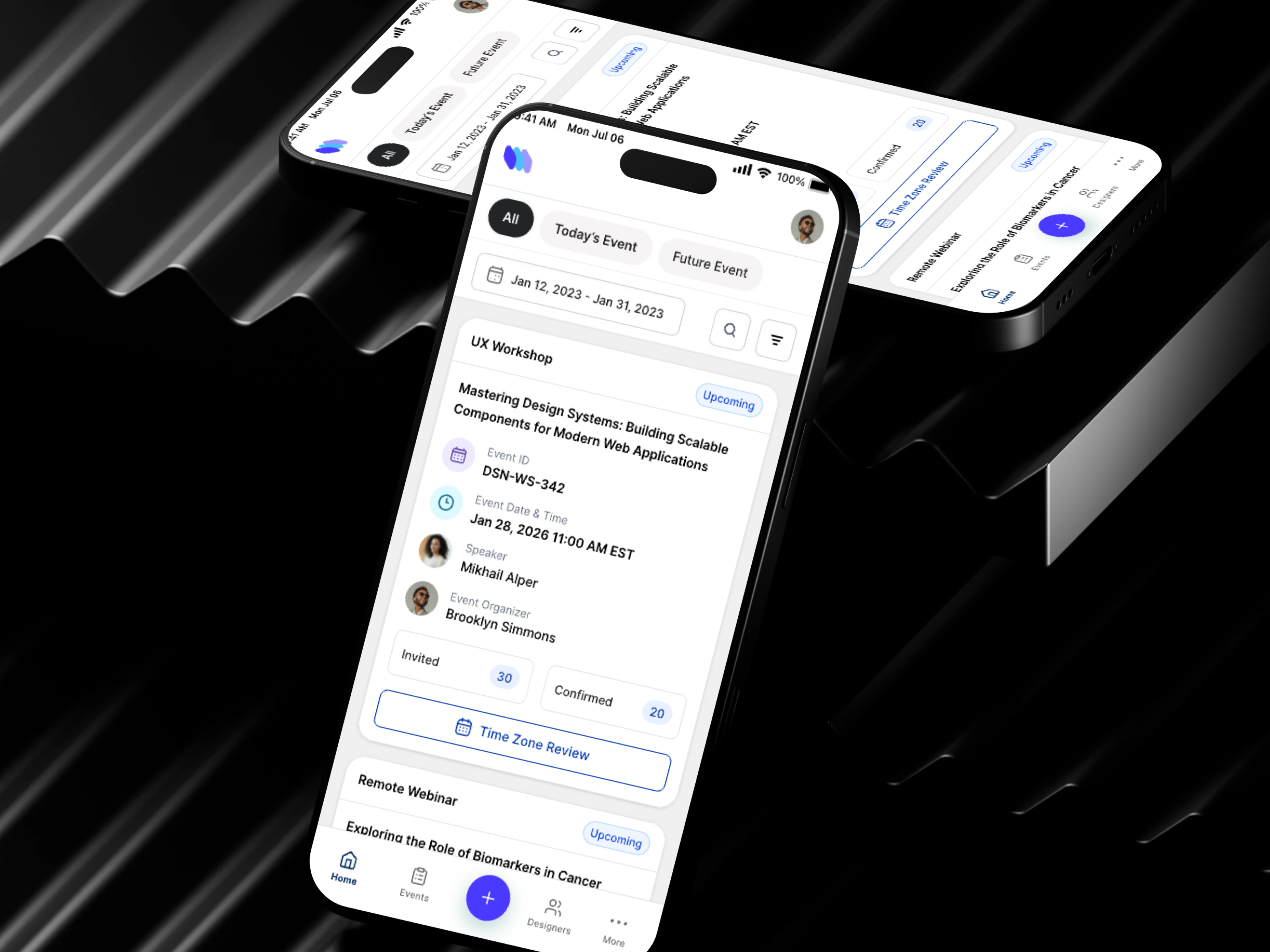 Designer Event Meetup community dashboarddesign design designermeetup dribbble eventdesign minimal design mobile app mobile ui product design ui ux ux design
