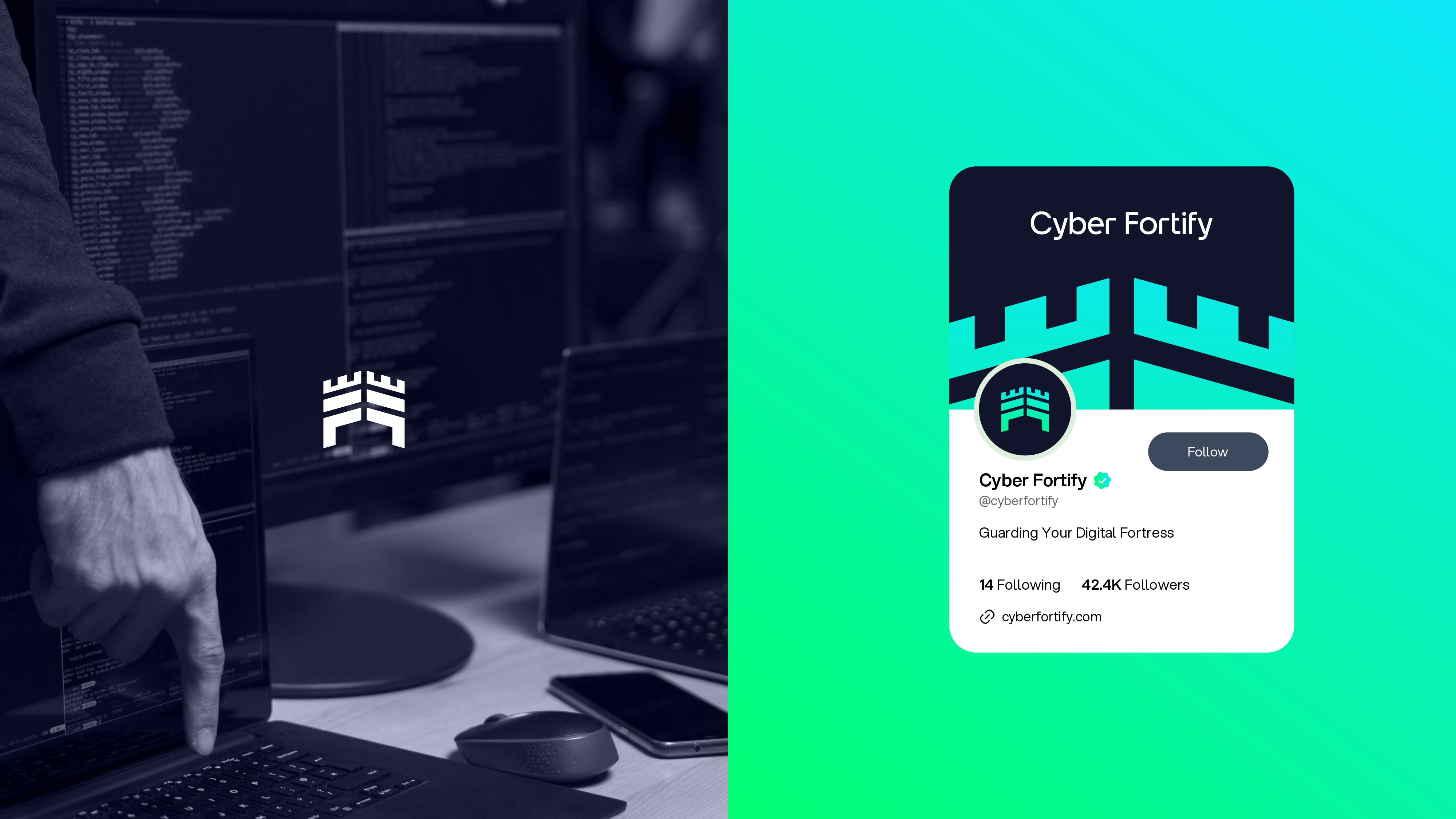 Cyber Fortify - Visual Identity adobe illustrator brand identity branding cyber data design fortress graphic design icon illustrator letter c logo letter f logo logo logo design logomark vector visual identity