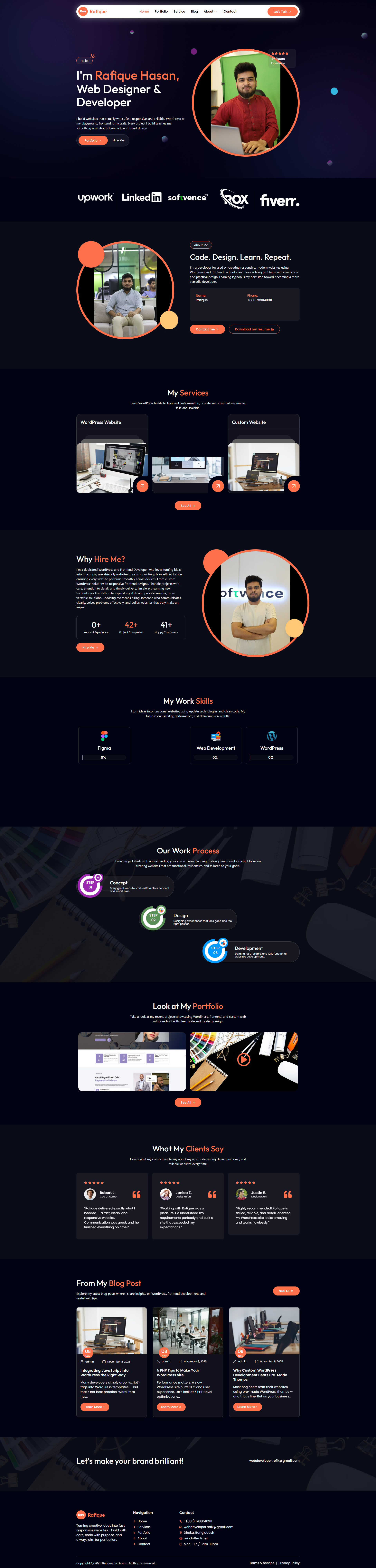 Personal Portfolio business website design design idea illustration ui we web developer website design wordpress wordpress developer wordpress development