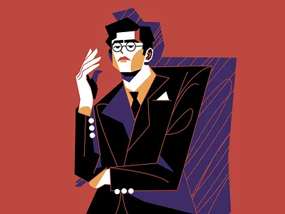 In suit. abstract cover editorial editorial illustration fashion figure illustration illustration lines magazine illustration man man illustration minimal pose suit suit illustration vector vector illusration