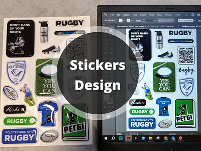 Stickerpack Design for Sport (Rugby) graphic design sport sticker pack stickers design