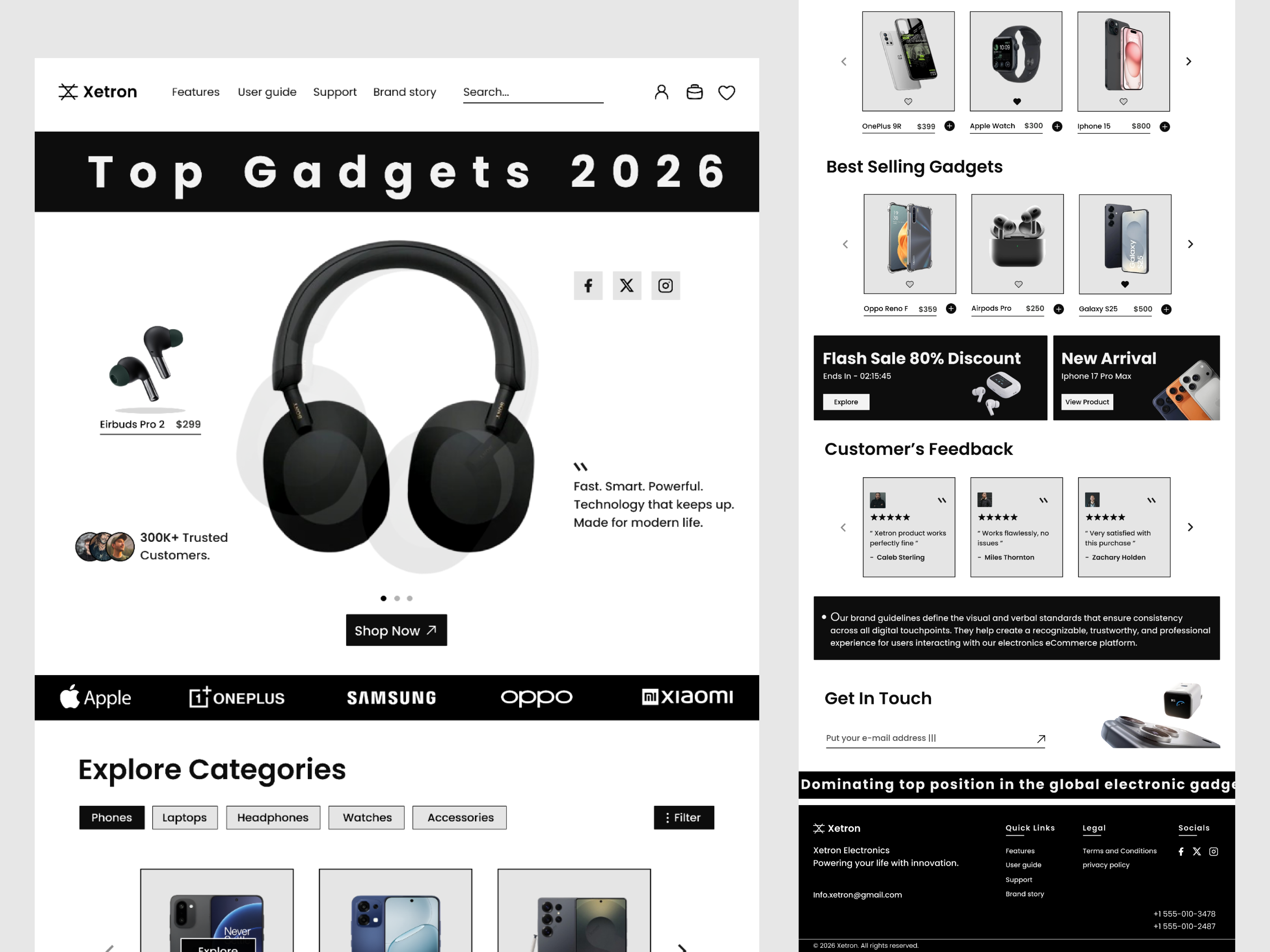 Xetron Electronics Website UI Design branding design electronics figma graphic design landing page logo ui ui design uiux uiux design user experience user experience design user interface design ux website website ui