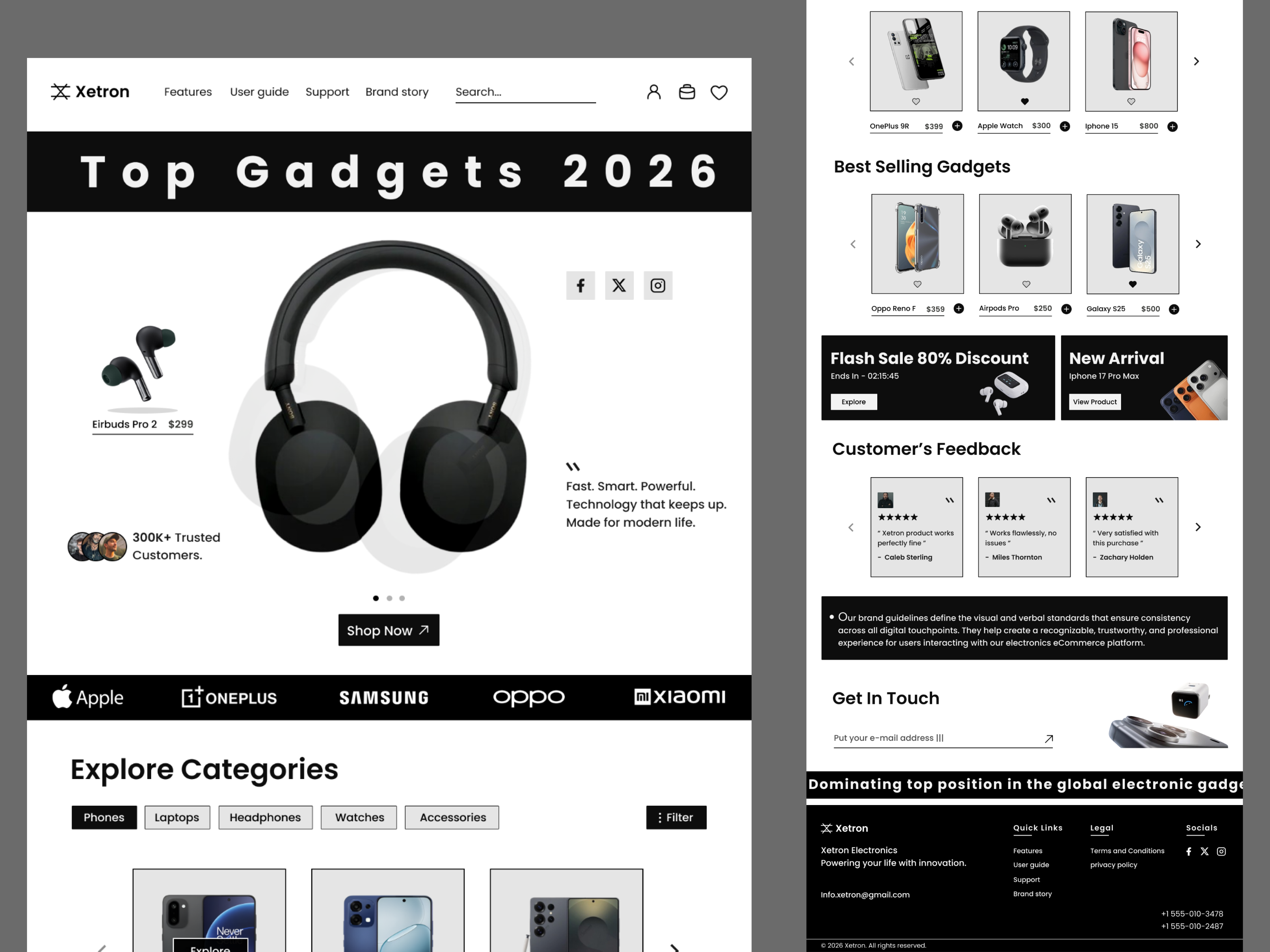 Xetron Electronics Website UI Design electronics ui uiux user interface design website website ui