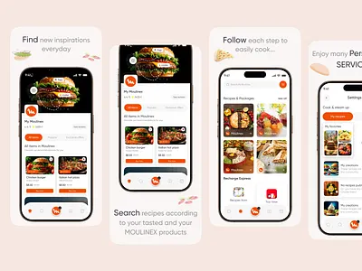 Moulinex – Smart Recipe & Cooking Companion App Screenshot app app design best food food best mobile app checkout app cooking cooking app design delivery app food delivery mobile app healthy lifestyle meal app design menu mobile mobile app ordering restaurant restaurant app restaurant page ui design