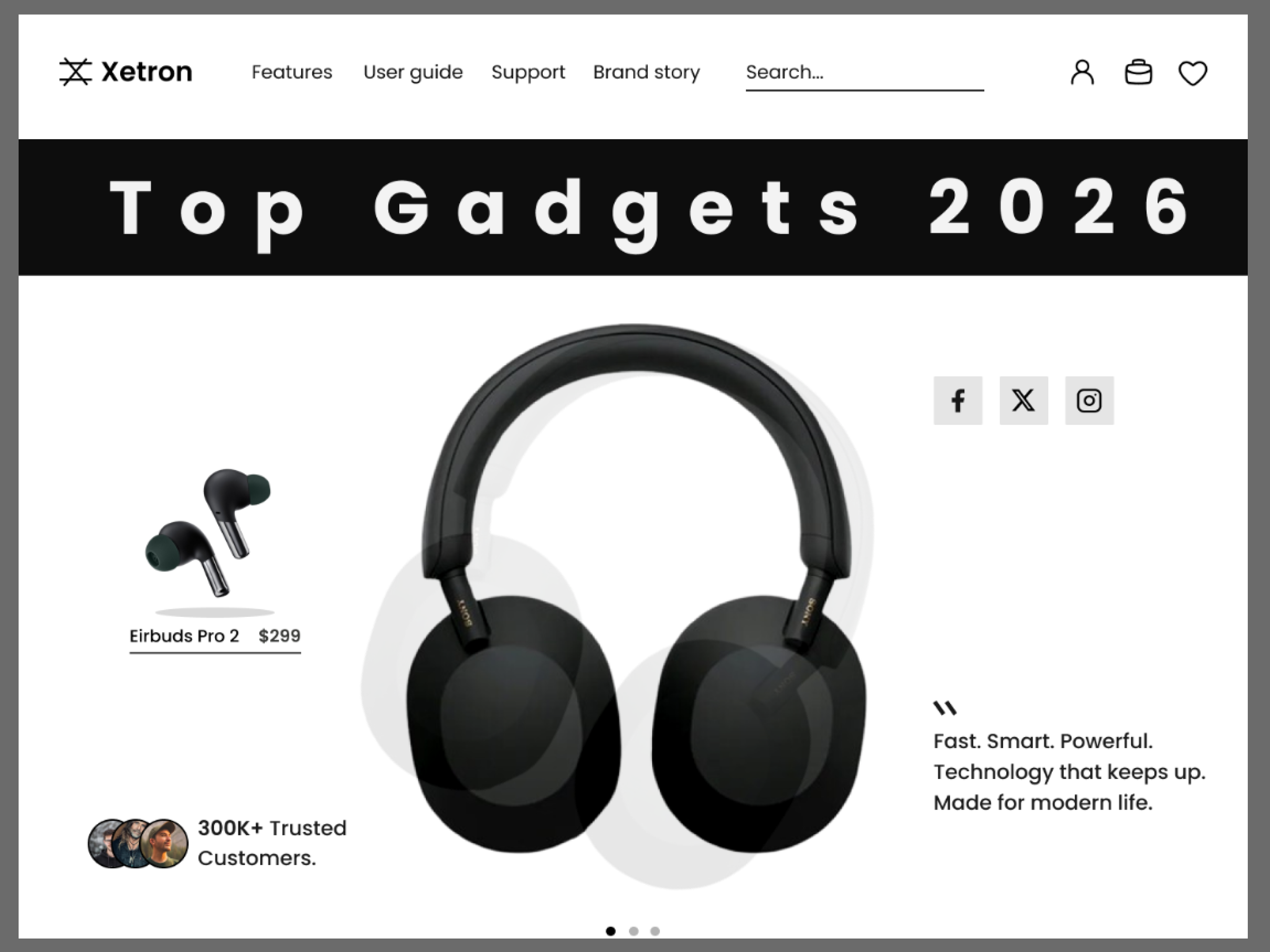 Xetron Electronics Website UI Design electronics ui uiux website header wesite