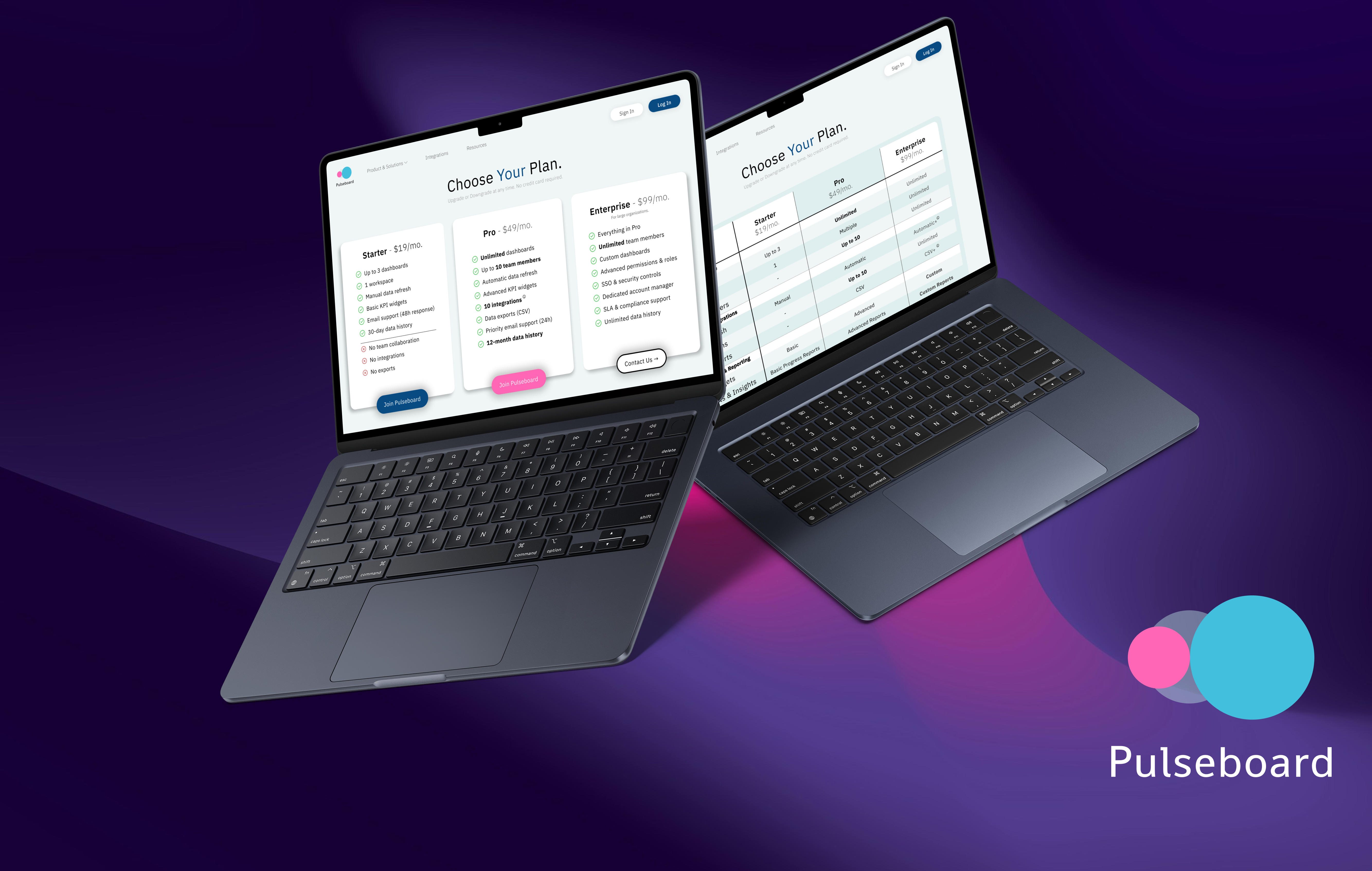 Pulseboard | Pricing Page branding conversion design pricing product design saas ui ux