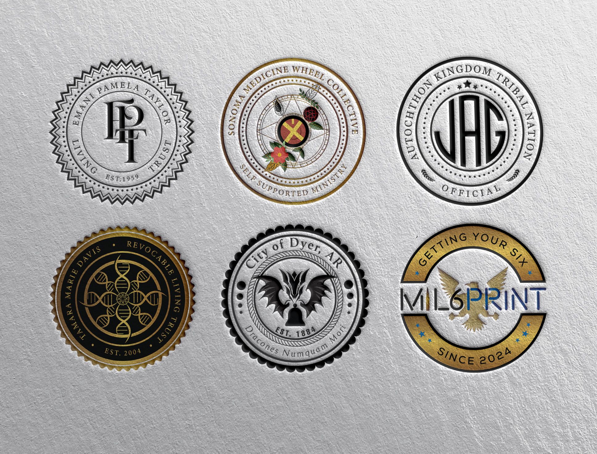 Example of Badge Seal Monogram Stamp Emblem Logo