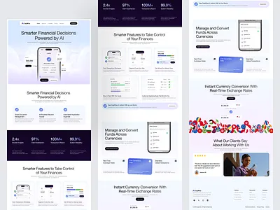 Capwise - Website Design for Finance ai app app design finance landing page landing page redesign redesign redesign concept saas saas landing page uiux web web design website