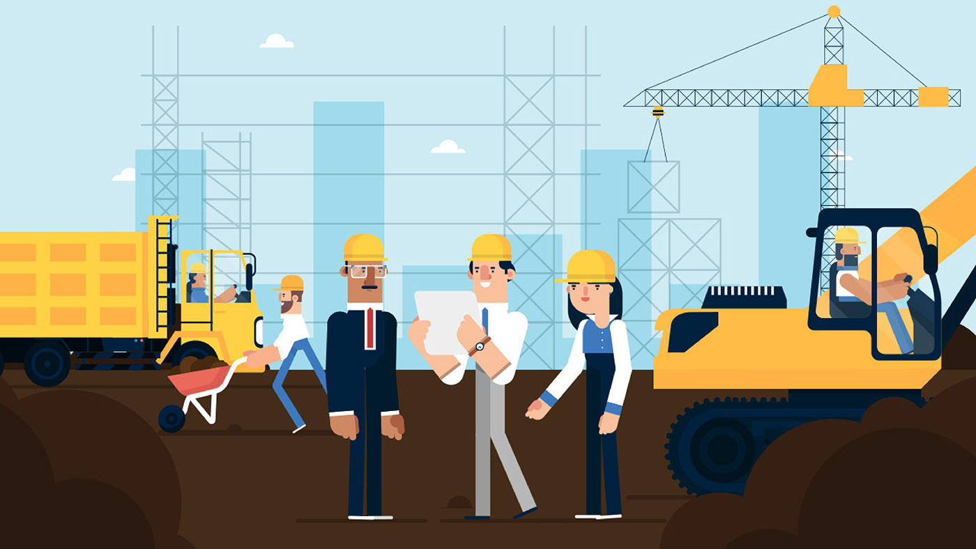 Building the Future: A Motion Graphics Take on Construction Work animation graphic design motion graphics