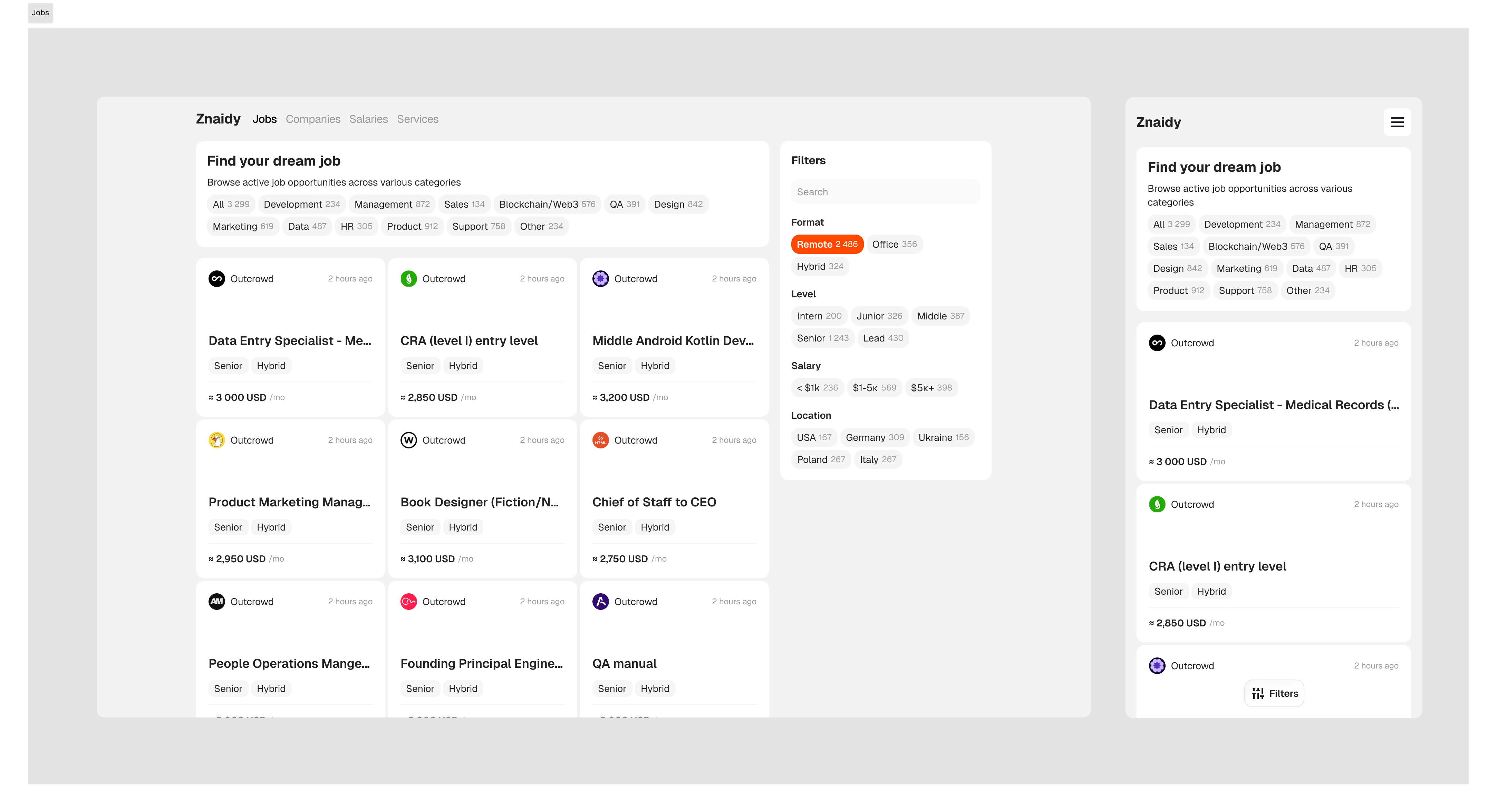 Find your next opportunity clean design interface job jobs search ui ux vacancies