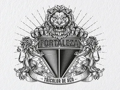 Lion engraving coat of arms crosshatching engraving etching lion logo shield vector vintage