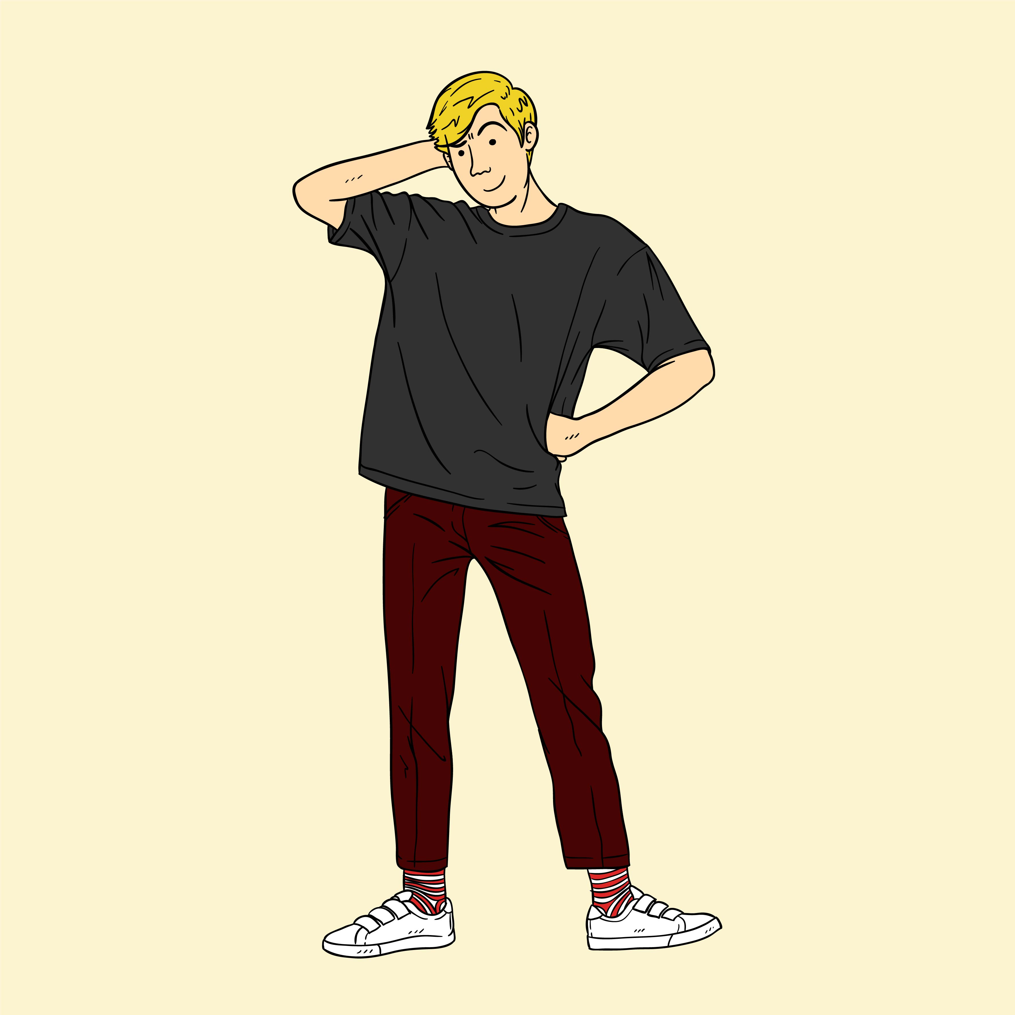 Felix Brandt boy digital art drawing figure illustration