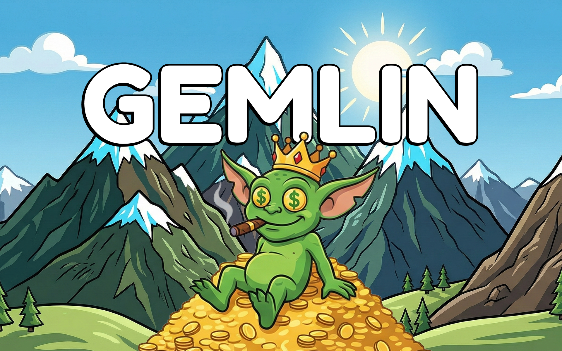 GEMLIN - Meme Coin Website Design 2d coin crypto design figma graphic design illustration landing page meme coin meme token nft token ui web design website website design