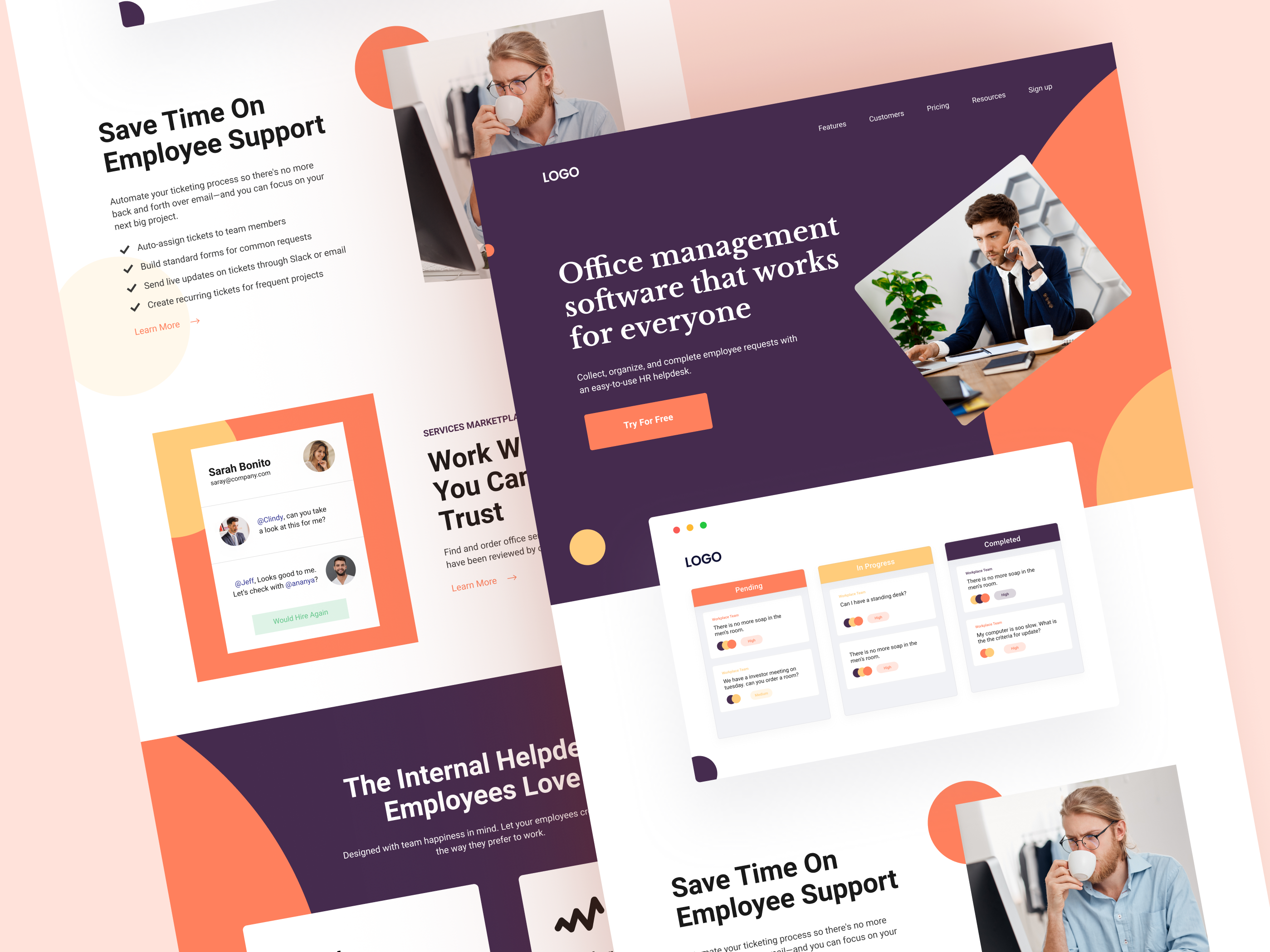 Office Management Software Website admin dashboard business software clean interface corporate website employee management enterprise software figma design management system modern ui office management software project management saas website software website task management ui ux design web app design workflow management