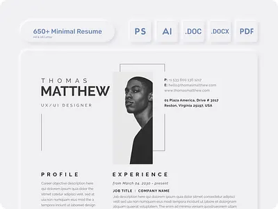 Minimal Resume branding clean cover letter cv design cv template design gradient job minimal modern resume ui