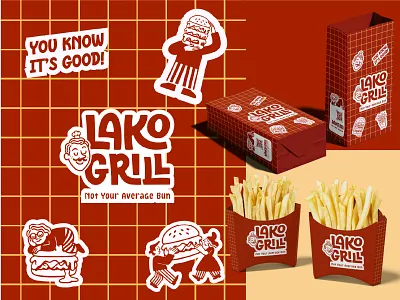 Lako Grill | Burger Branding and Packaging Design branding graphic design logo